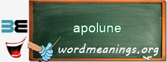 WordMeaning blackboard for apolune